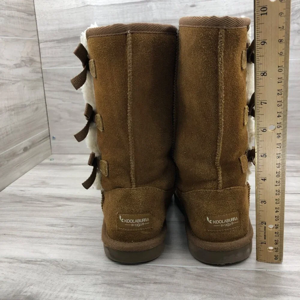 Koolaburra Boots Kids Girls 2 Brown Suede Pull On Lined Winter